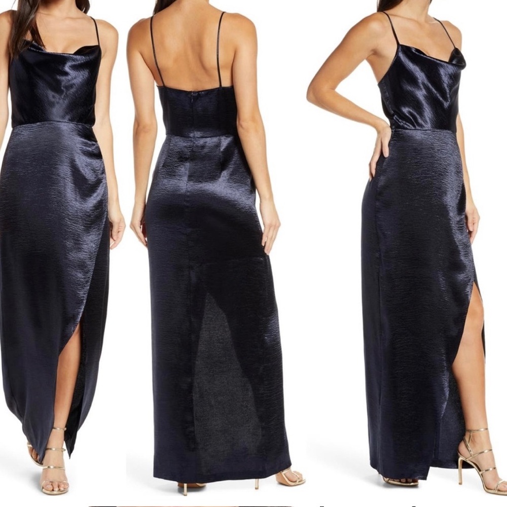 WAYF - The Molly Cowl Neck Satin Gown (Nordstrom) - Size M
